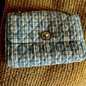 Kate spade Natalia tweed medium shoulder/crossbody. Blue